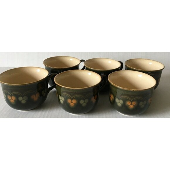 Denby Oberon Coffee Tea Cup Lot Of 6 Discontinued Fine Stoneware Made In England - Picture 3 of 8